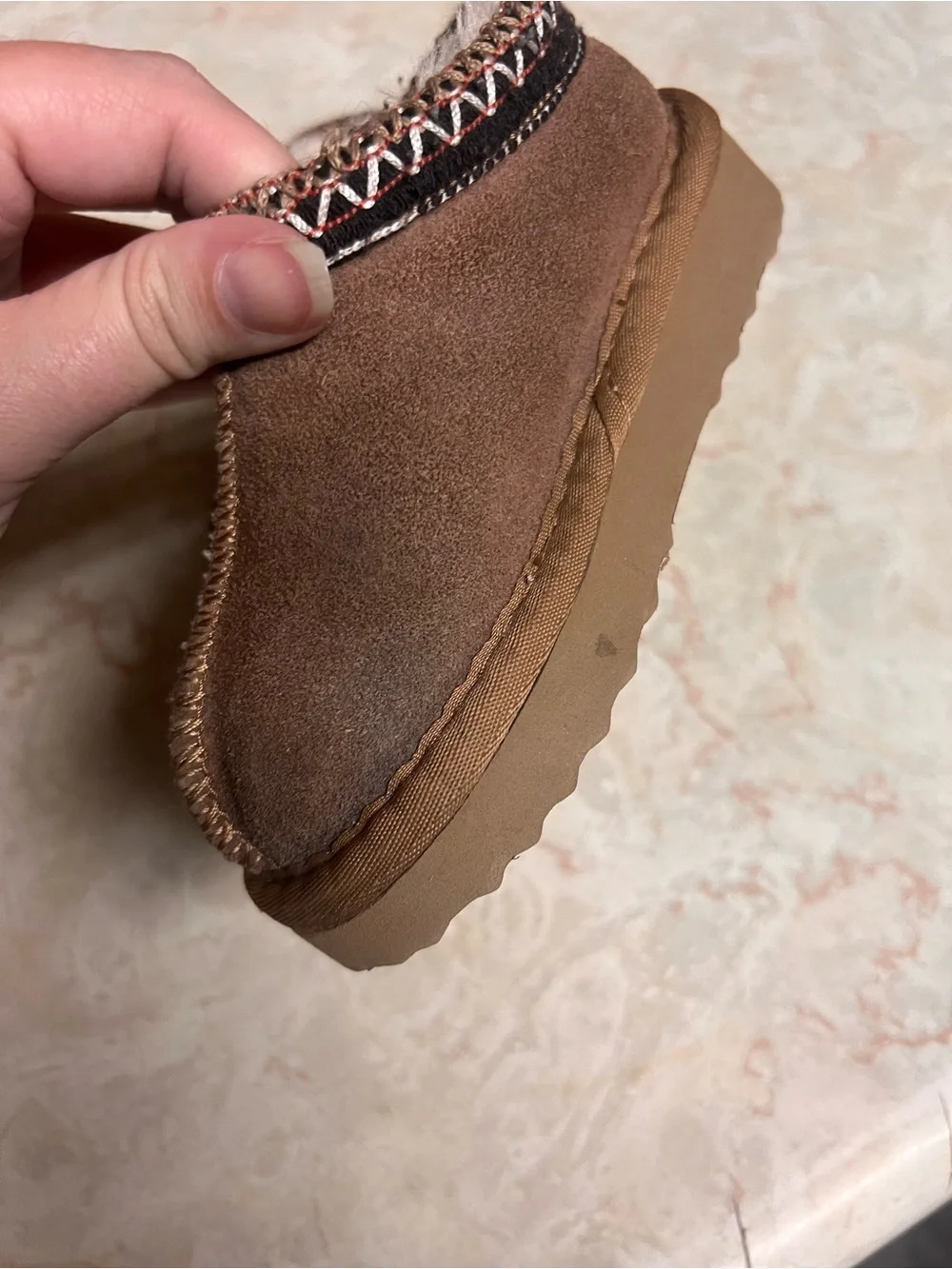Kids Brown Suede Slip-On Shoes